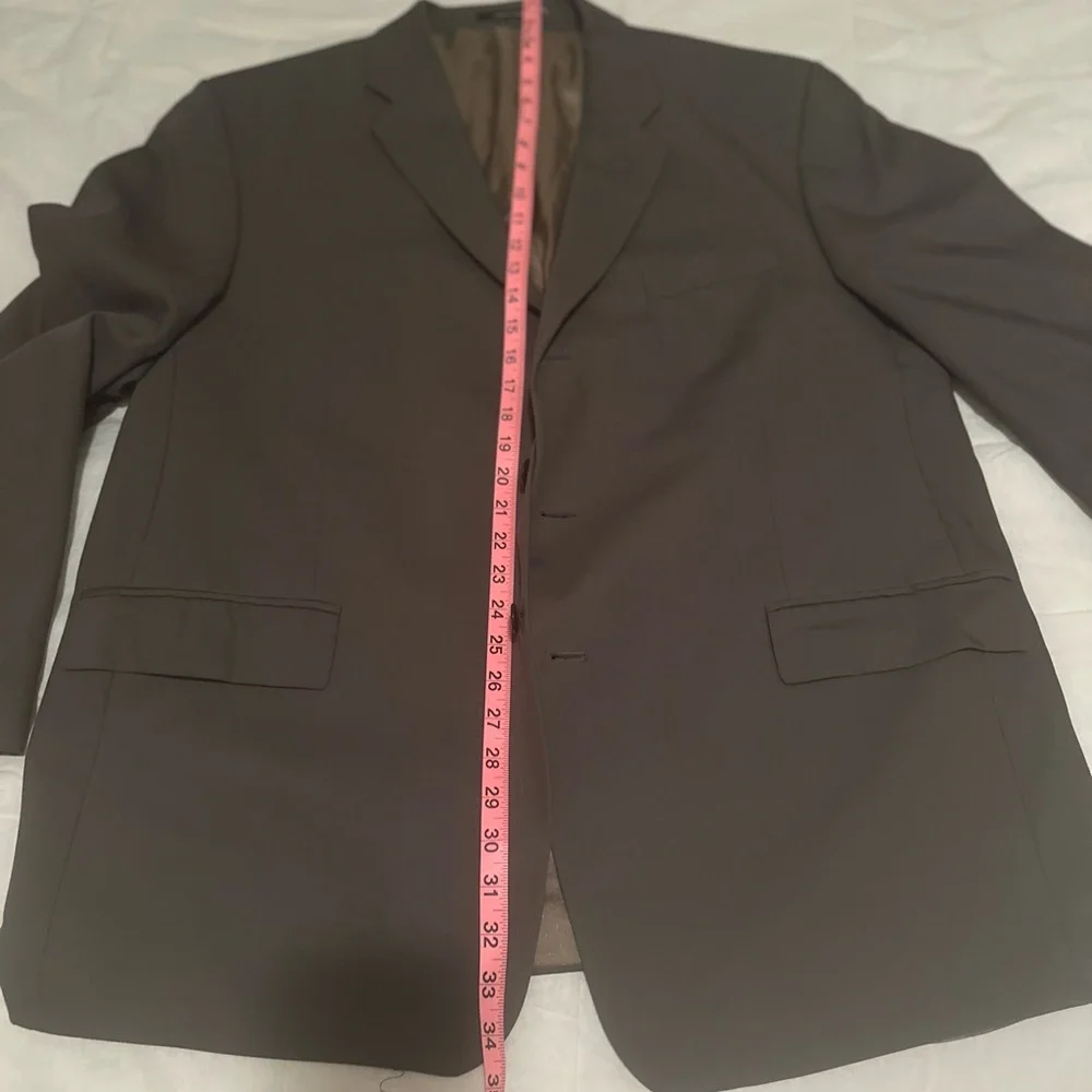 Calvin‎ Klein Mens 48L 100% Wool Blazer Tan Suit Jacket.